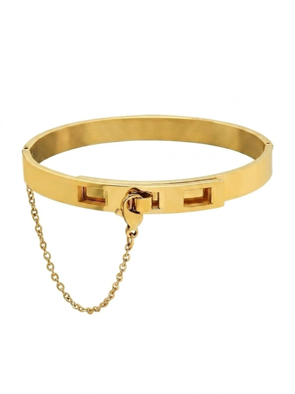 18K Gold Plated Lock Bangle Waterproof Tarnish Free